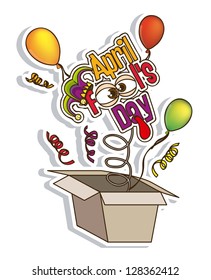 Illustration of April Fools Day. Jester icons. vector illustration