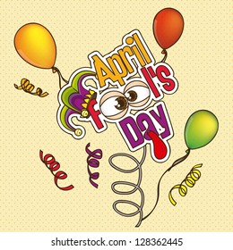 Illustration of April Fools Day. Jester icons. vector illustration