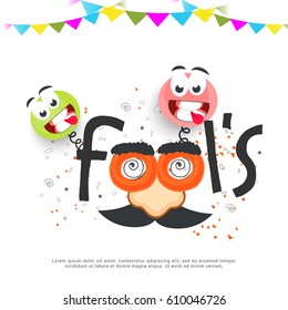 Illustration Of April Fools Day Poster Or Banner Background.