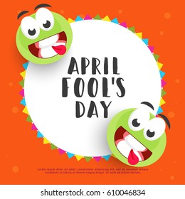 Illustration Of April Fools Day Poster Or Banner Background.