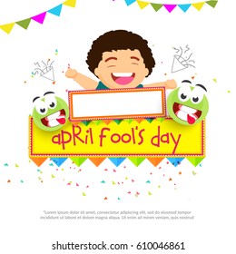 Illustration Of April Fools Day Poster Or Banner Background.