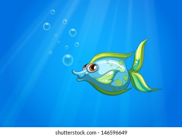Illustration of an aqua marine fish 