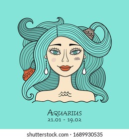 Illustration Aquarius Zodiac Sign Element Air Stock Vector (Royalty ...