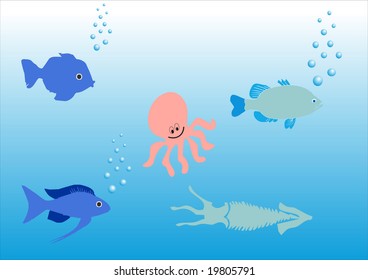 illustration of an aquatic scene