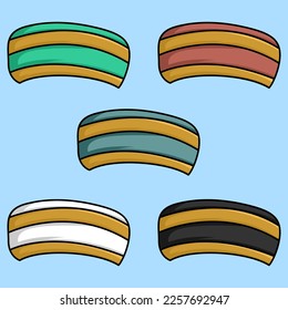 Illustration of an Arabic head cover or hat with a variety of beautiful color choices