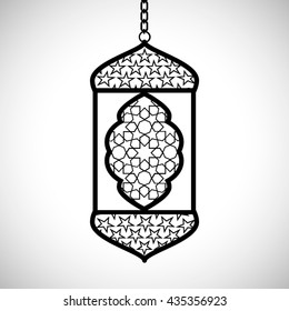  Illustration of Arabic lamp for the celebration of Muslim community festival.