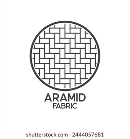 illustration of aramid fabric, aramid texture icon, vector art.