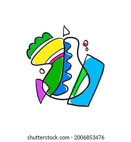 illustration of arbitrary pattern shape abstract, spontaneity art