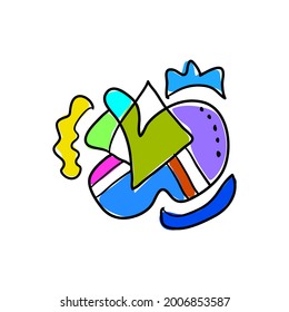 illustration of arbitrary pattern shape abstract, spontaneity art