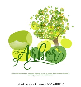 Illustration Of Arbor Day Background.