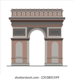 Ilustración del Arco de Triunfo en París. Lugar emblemático de Francia. Ilustración del vector