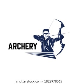 Illustration of archery logo design template