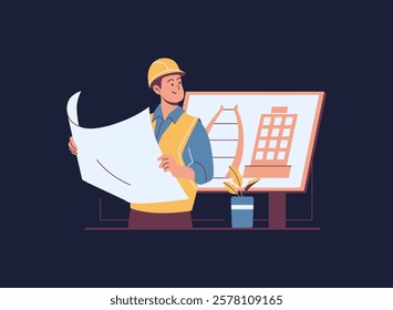 Illustration of an Architect Male Concept