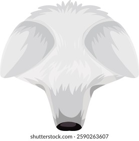Illustration of an arctic fox from above