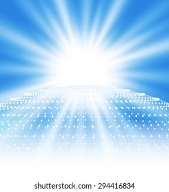 Illustration Area Mesh Polygonal Surface, Futuristic Technology Background - Vector
