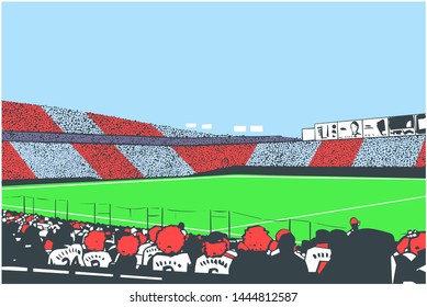 Illustration of arena crowd at sports event