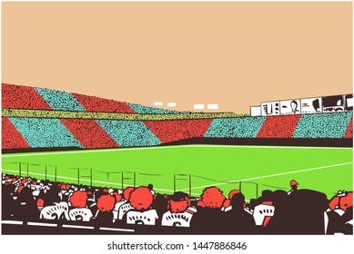 Illustration of arena crowd at sports event
