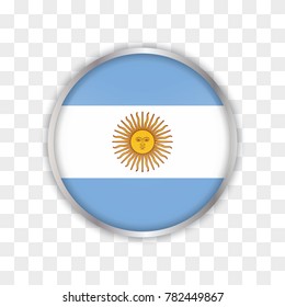 illustration of argentina flag with isolated transparent background