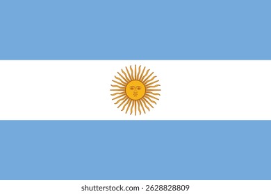 Ilustração da bandeira da Argentina. Projeto da bandeira nacional da Argentina.