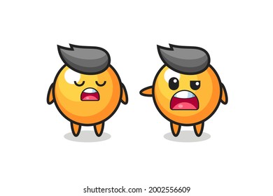illustration of the argue between two cute ping pong ball characters , cute style design for t shirt, sticker, logo element