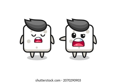 illustration of the argue between two cute sugar cube characters , cute style design for t shirt, sticker, logo element