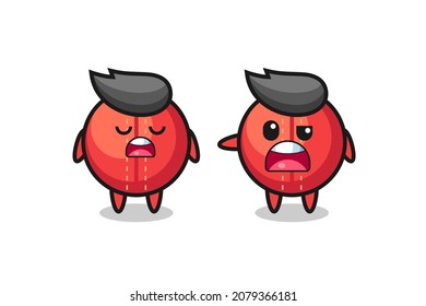 illustration of the argue between two cute cricket ball characters , cute style design for t shirt, sticker, logo element