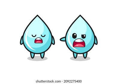 illustration of the argue between two cute water drop characters , cute style design for t shirt, sticker, logo element