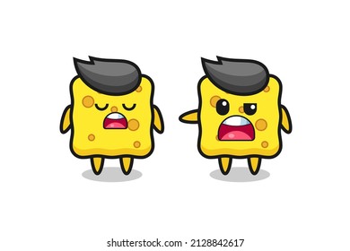 illustration of the argue between two cute sponge characters , cute style design for t shirt, sticker, logo element