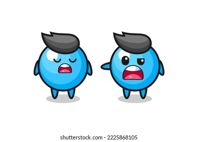 illustration of the argue between two cute bubble gum characters , cute style design for t shirt, sticker, logo element
