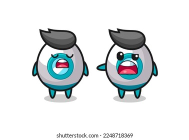 illustration of the argue between two cute rocket characters , cute style design for t shirt, sticker, logo element