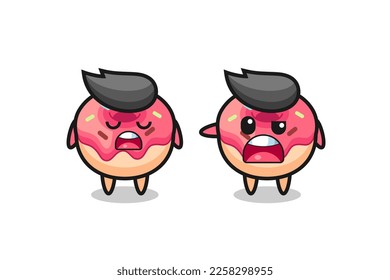 ilustración de la discusión entre dos personajes lindos de rosquilla