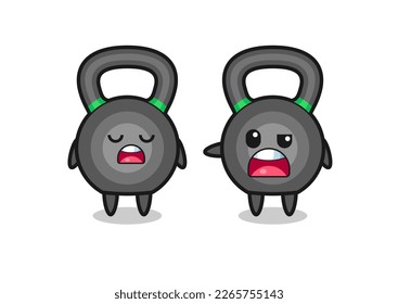 illustration of the argue between two cute kettleball characters , cute style design for t shirt, sticker, logo element