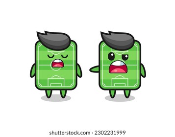 illustration of the argue between two cute football field characters , cute style design for t shirt, sticker, logo element