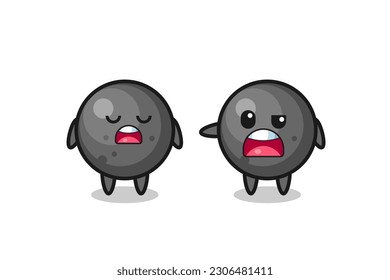 Illustration der Argumentation zwischen zwei süßen Kanonenkugelfiguren , niedliches Design für T-Shirt, Aufkleber, Logo-Element