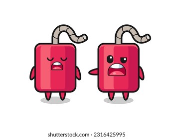 ilustración de la discusión entre dos personajes con dinamita lindo, diseño de estilo lindo para camiseta, pegatina, elemento logo