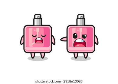 illustration of the argue between two cute perfume characters , cute style design for t shirt, sticker, logo element