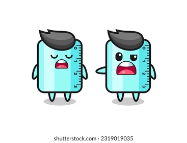 illustration of the argue between two cute ruler characters , cute style design for t shirt, sticker, logo element