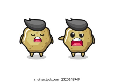 illustration of the argue between two cute loose stools characters , cute style design for t shirt, sticker, logo element