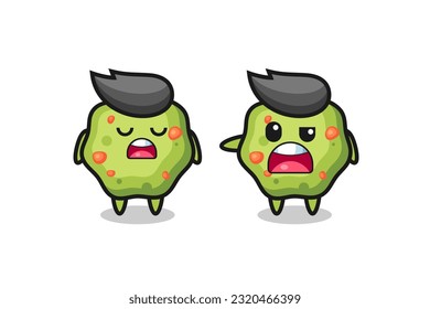 illustration of the argue between two cute puke characters , cute style design for t shirt, sticker, logo element