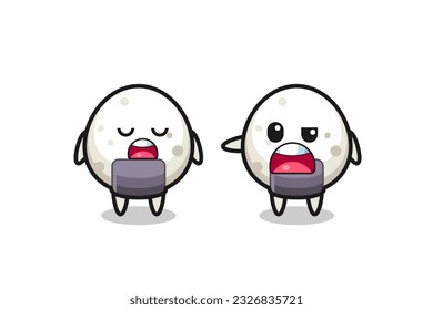 illustration of the argue between two cute onigiri characters , cute style design for t shirt, sticker, logo element