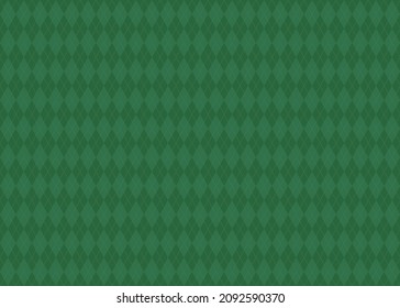 Illustration of an argyle check background, autumn, winter and Christmas. (green, dark green version)