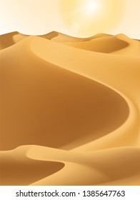 ilustrado desierto paisajístico árido con sol