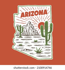 An illustration of Arizona map