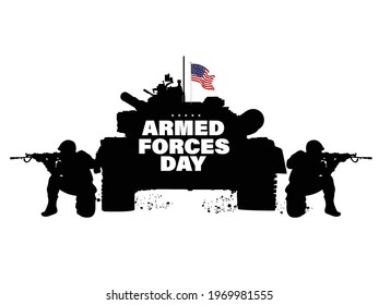 illustration of Armed Forces Day Celebration background with soldier silhouette background design