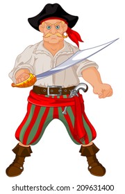 Illustration bewaffneter Piraten