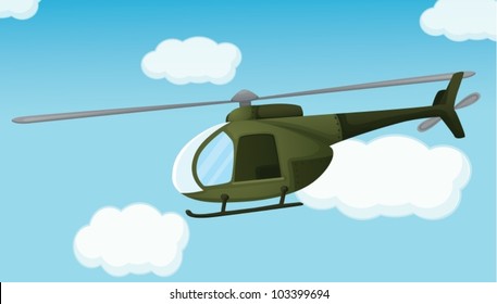 Illustration of an army helicopter