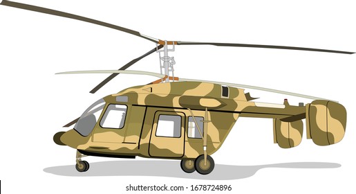 Illustration der Vektorillustration von Armeehubschraubern
