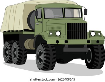 Illustration Of Army Truck  Vector