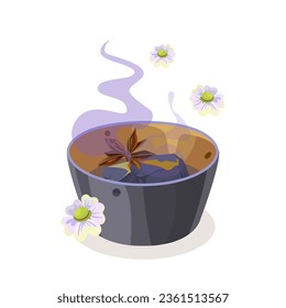 Ilustración de aroma y accesorios de spa. Aceites aromáticos, ambientadores, sales, velas de aroma y perfume en un estilo detallado. Ilustración para estudio de aromaterapia y salones de masaje.