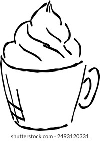 Illustration of aromatic coffee. Stylish hand drawn.